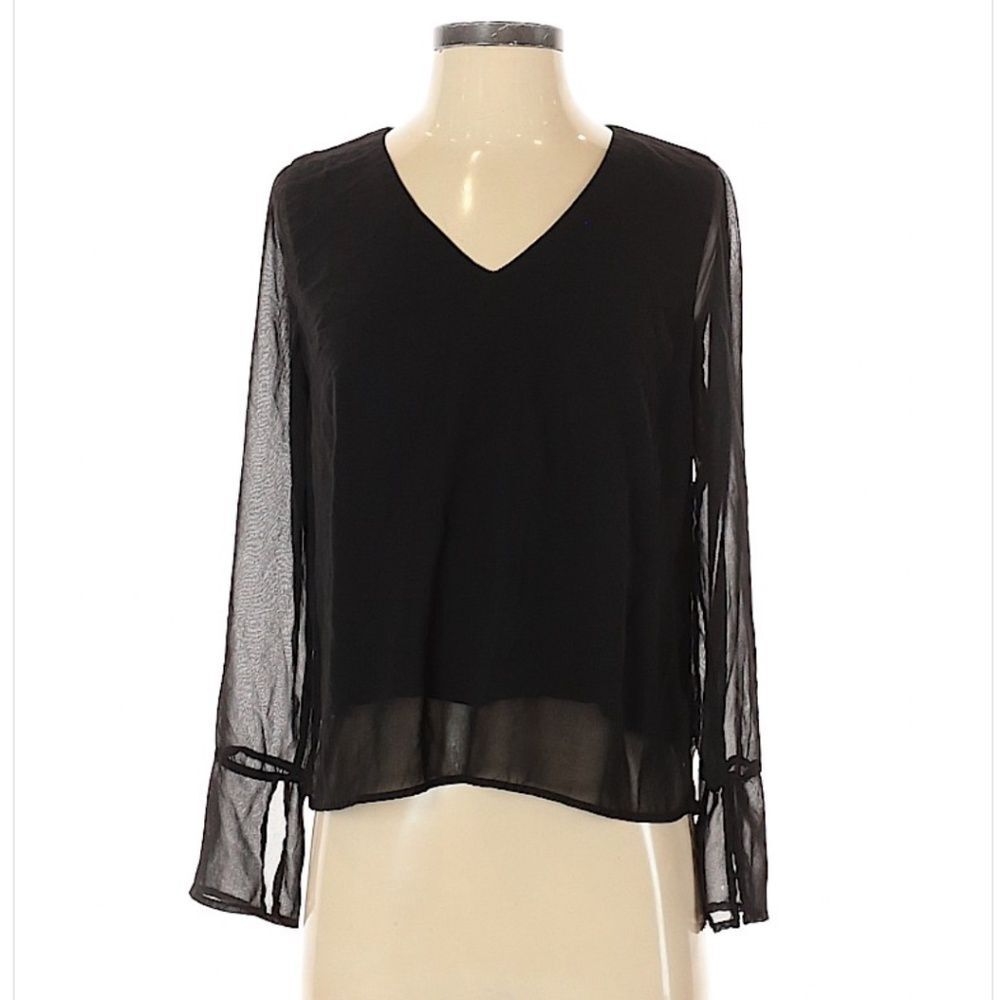 Gianni Bini Black Long Sleeve Top size S